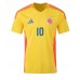 Camisa de Futebol Colômbia James Rodriguez #10 Equipamento Principal Copa America 2024 Manga Curta